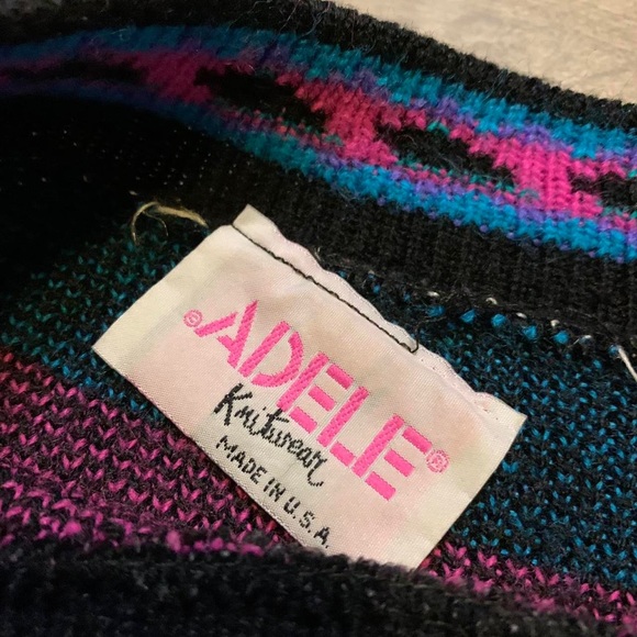 Vintage Adele Knitwear Black With Polka Dots. - Picture 4 of 4